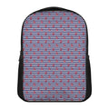 Blue Striped Nautical Anchor Print Casual Backpack