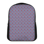 Blue Striped Nautical Anchor Print Casual Backpack