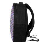 Blue Striped Nautical Anchor Print Casual Backpack