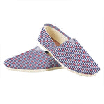 Blue Striped Nautical Anchor Print Casual Shoes