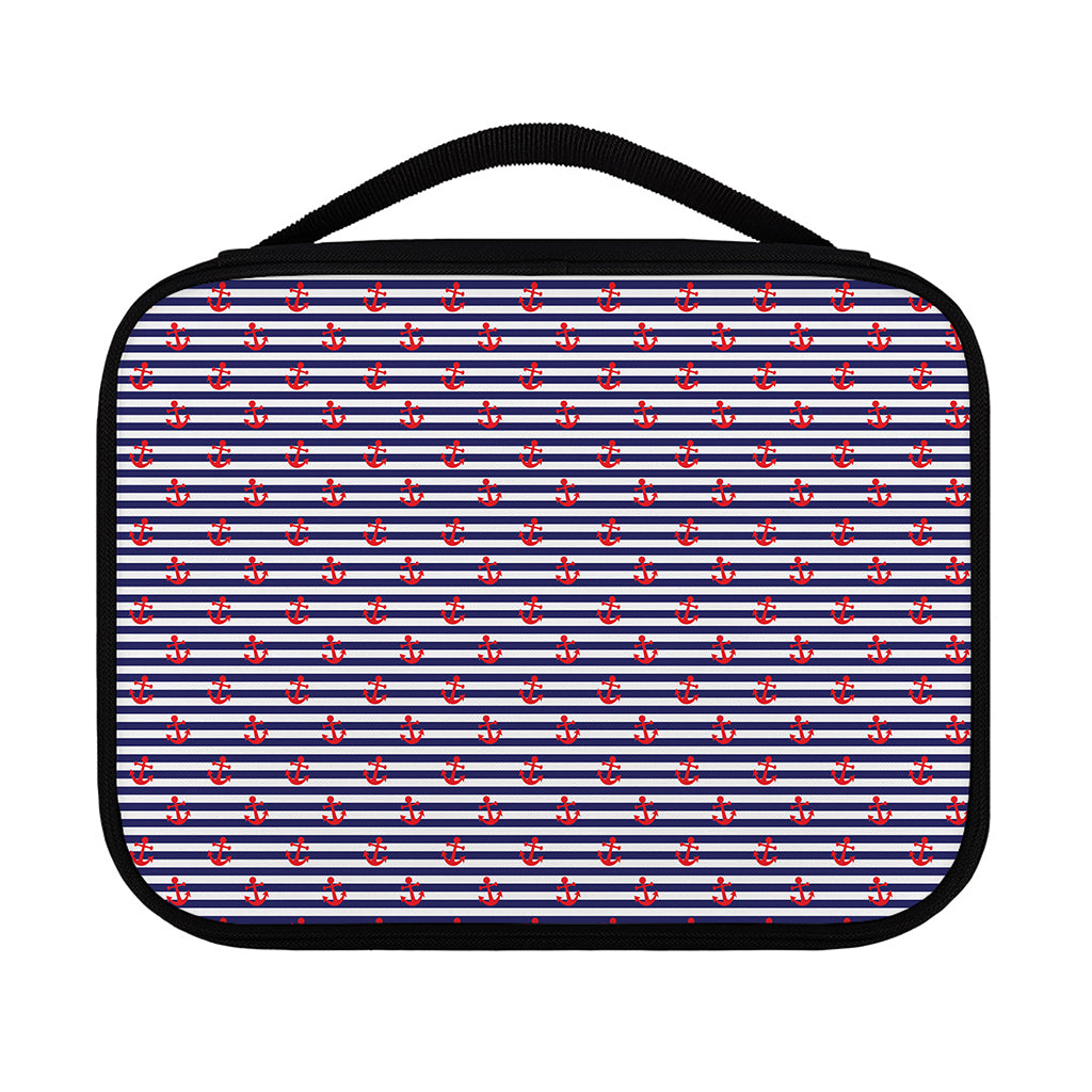 Blue Striped Nautical Anchor Print Classic Bible Case
