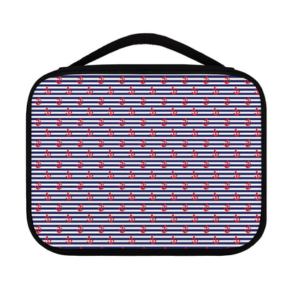 Blue Striped Nautical Anchor Print Classic Bible Case