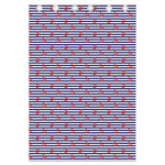 Blue Striped Nautical Anchor Print Curtain
