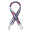Blue Striped Nautical Anchor Print Dog Seat Belt