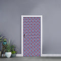 Blue Striped Nautical Anchor Print Door Sticker