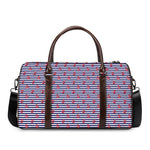 Blue Striped Nautical Anchor Print Duffle Bag