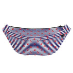 Blue Striped Nautical Anchor Print Fanny Pack