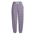 Blue Striped Nautical Anchor Print Fleece Lined Knit Pants