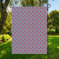 Blue Striped Nautical Anchor Print Garden Flag