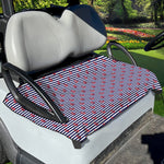 Blue Striped Nautical Anchor Print Golf Cart Seat Cover