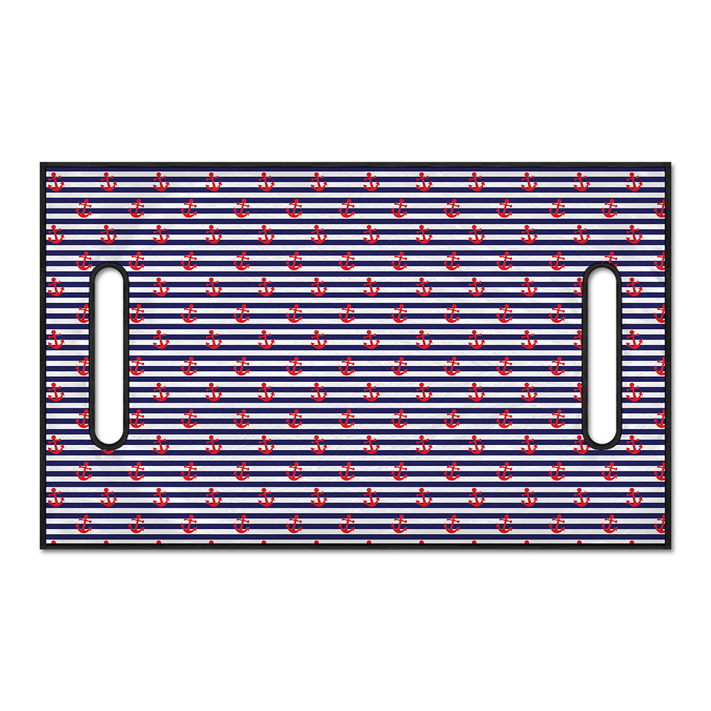 Blue Striped Nautical Anchor Print Golf Cart Seat Cover