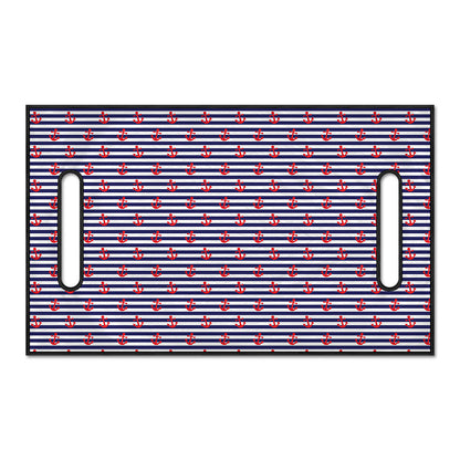 Blue Striped Nautical Anchor Print Golf Cart Seat Cover
