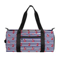 Blue Striped Nautical Anchor Print Gym Bag