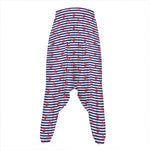 Blue Striped Nautical Anchor Print Hammer Pants