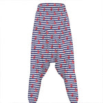 Blue Striped Nautical Anchor Print Hammer Pants