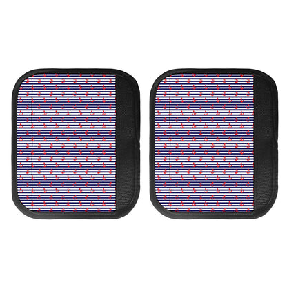 Blue Striped Nautical Anchor Print Handle Covers