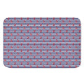 Blue Striped Nautical Anchor Print Indoor Door Mat