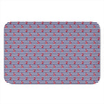 Blue Striped Nautical Anchor Print Indoor Door Mat
