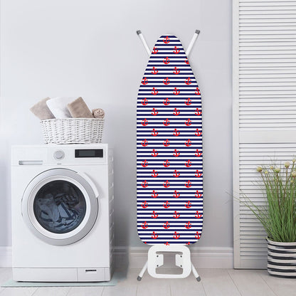 Blue Striped Nautical Anchor Print Ironing Board Cover