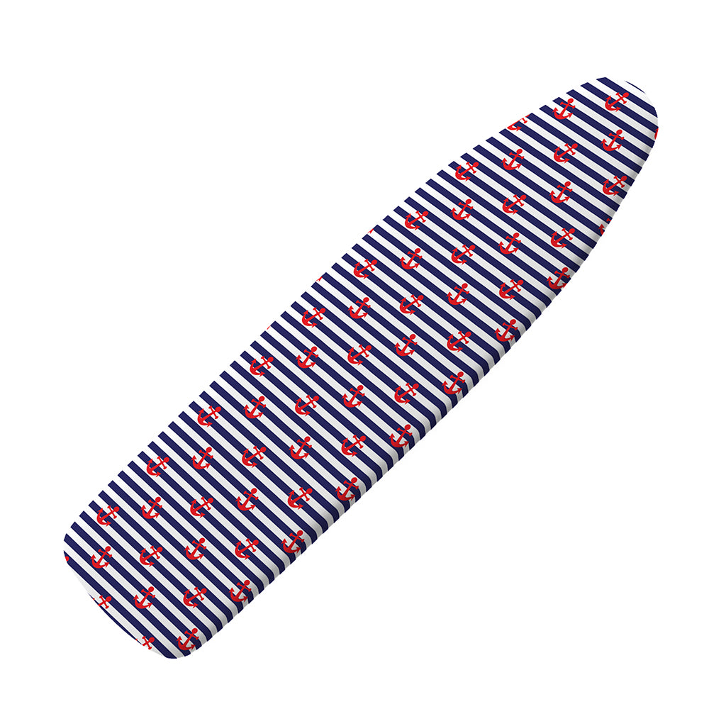 Blue Striped Nautical Anchor Print Ironing Board Cover