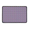 Blue Striped Nautical Anchor Print Kitchen Mat