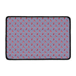 Blue Striped Nautical Anchor Print Kitchen Mat
