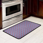 Blue Striped Nautical Anchor Print Kitchen Mat