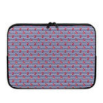 Blue Striped Nautical Anchor Print Laptop Sleeve