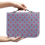 Blue Striped Nautical Anchor Print Leather Bible Cover