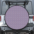 Blue Striped Nautical Anchor Print Leather Spare Tire Cover