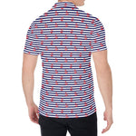 Blue Striped Nautical Anchor Print Men's Shirt