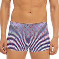 Blue Striped Nautical Anchor Print Men's Short Boxer Briefs