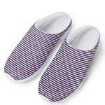 Blue Striped Nautical Anchor Print Mesh Casual Shoes