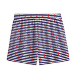 Blue Striped Nautical Anchor Print Mesh Shorts