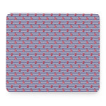 Blue Striped Nautical Anchor Print Mouse Pad