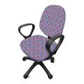 Blue Striped Nautical Anchor Print Office Chair Cover
