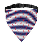 Blue Striped Nautical Anchor Print Over The Collar Dog Bandana