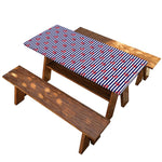 Blue Striped Nautical Anchor Print Picnic Table Cover