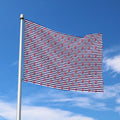 Blue Striped Nautical Anchor Print Polyester Flag