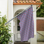 Blue Striped Nautical Anchor Print Polyester Flag