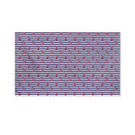 Blue Striped Nautical Anchor Print Polyester Flag