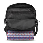 Blue Striped Nautical Anchor Print Rectangular Crossbody Bag