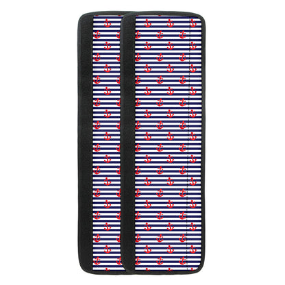 Blue Striped Nautical Anchor Print Refrigerator Handle Covers