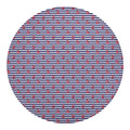 Blue Striped Nautical Anchor Print Round Blanket