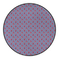 Blue Striped Nautical Anchor Print Round Floor Mat