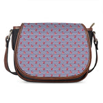 Blue Striped Nautical Anchor Print Saddle Bag