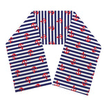 Blue Striped Nautical Anchor Print Scarf
