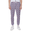 Blue Striped Nautical Anchor Print Joggers