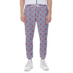 Blue Striped Nautical Anchor Print Scuba Joggers