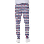 Blue Striped Nautical Anchor Print Scuba Joggers